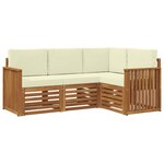 vidaXL Ensembles de canapés avec coussin 4 Pièces Naturel et Crème
