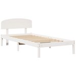 vidaXL Cadre de Lit avec Tête de Lit Blanc 90x190 cm Bois Massif en Pin