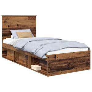 vidaXL Cadre de lit Bois ancien 90 x 190 cm Bois de pin massif