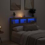 vidaXL Armoire tête de lit avec LED chêne artisanal 140x17x102 cm