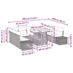 vidaXL Canapé de jardin 10 pièces avec coussins gris en rattan