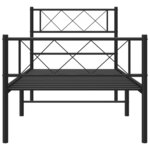 vidaXL Cadre de lit métal avec tête de lit/pied de lit noir 90x190 cm