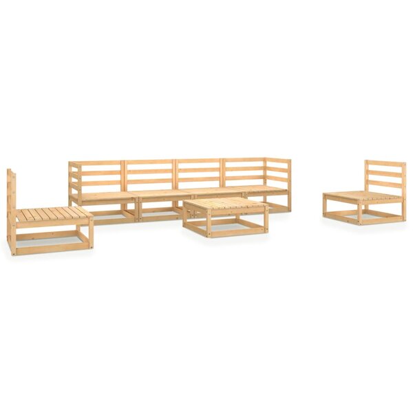 vidaXL Salon de jardin 7 Pièces bois de pin massif