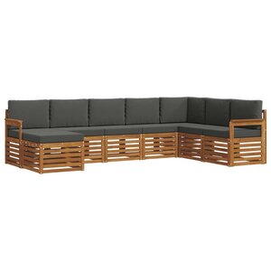 vidaXL Ensemble de canapés d'extérieur 8 Pièces Naturel et Anthracite