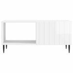 vidaXL Table basse Blanc brillant 90 x 50 x 40 cm Bois d'ingénierie