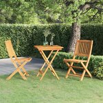 vidaXL Ensemble à manger de jardin pliable 3 Pièces Bois d'acacia solide