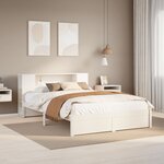 vidaXL Lit bibliothèque sans matelas blanc 140x190 cm bois pin massif