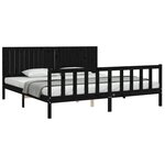 vidaXL Cadre de lit sans matelas noir 200x200 cm bois massif de pin
