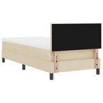 vidaXL Lit à sommier avec matelas crème 90x200 cm tissu