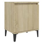 vidaXL Tables de chevet avec pieds en métal chêne sonoma 40x30x50 cm
