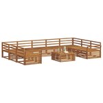 vidaXL Ensemble de canapés d'extérieur 10 Pièces Naturel