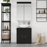 vidaXL Ensemble de mobilier de salle de bain avec étagère TULUM Noir