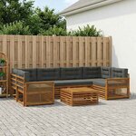 vidaXL Ensemble de canapés d'extérieur 7 Pièces Naturel et Anthracite