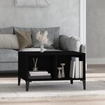 vidaXL Table basse Noir 60x50x36 5 cm Bois d'ingénierie