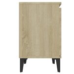 vidaXL Tables de chevet pieds en métal 2 Pièces Chêne sonoma 40x30x50 cm