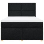 vidaXL Sommier à lattes de lit avec matelas Noir 140x200 cm Tissu