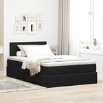 vidaXL Cadre de lit ottoman avec matelas noir 120x200 cm velours