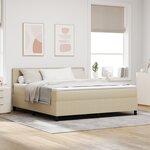 vidaXL Lit à ressorts avec matelas & lumière LED verte en tissu en velours côtelé gris foncé