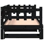 vidaXL Lit coulissant sans matelas noir 2x(90x200) cm Bois massif