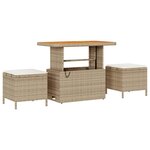 vidaXL Ensemble de canapé de jardin avec coussin 11 Pièces Beige  Crème