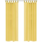 vidaXL Rideau occultant 2 Pièces Voile 140 x 175 cm Jaune