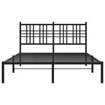 vidaXL Cadre de lit métal sans matelas avec tête de lit noir 140x200cm