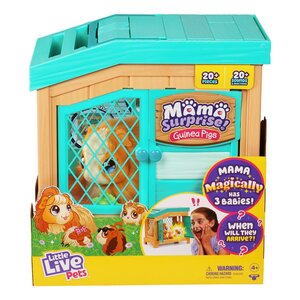 Moose Toys 26410 - Little Live Pets Mama Surprise Maman-cochon d'Inde avec cage et 3 bébés surprise
