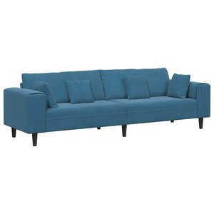 vidaXL Canapé Bleu 250 x 77 x 76 cm Velours