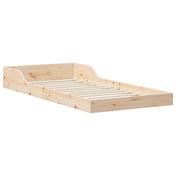 vidaXL Cadre de lit Marron 75 x 190 cm Bois massif en pin