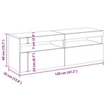 vidaXL Meubles TV 2 Pièces avec lumières LED Chêne fumé 60x35x40 cm