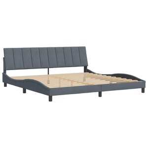 vidaXL Cadre de lit avec tête de lit Gris foncé 200x200 cm Velours
