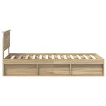 vidaXL Cadre de lit avec tête de lit Sonoma 90 x 190 cm Pin massif