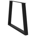vidaXL Pieds de table à manger en V 3 pièces Noir 90 x (72-73 3) cm Acier