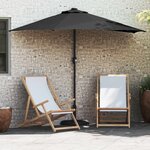 vidaXL Parasol de jardin Noir 294 x 150 x 224 cm Polyester et Acier