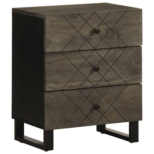 vidaXL Table de chevet noir 50x33x62 cm bois de manguier solide