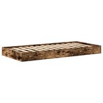 vidaXL Lit bibliothèque Chêne fumé 75 x 190 cm Bois d'ingénierie