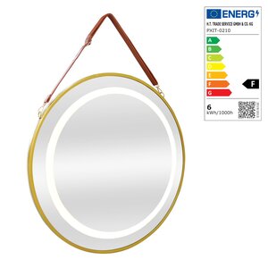 Miroir décoration moderne design LED avec corde 60 x 60 x 4 cm or 03_0010152