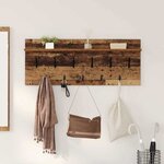 vidaXL Porte-manteau mural avec étagère Bois ancien Bois d'ingénierie