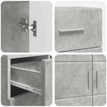vidaXL Buffet Gris béton 88.5 x 30.5 x 73 cm Bois d'ingénierie