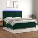 vidaXL Sommier à lattes de lit matelas et LED Vert foncé 200x200 cm