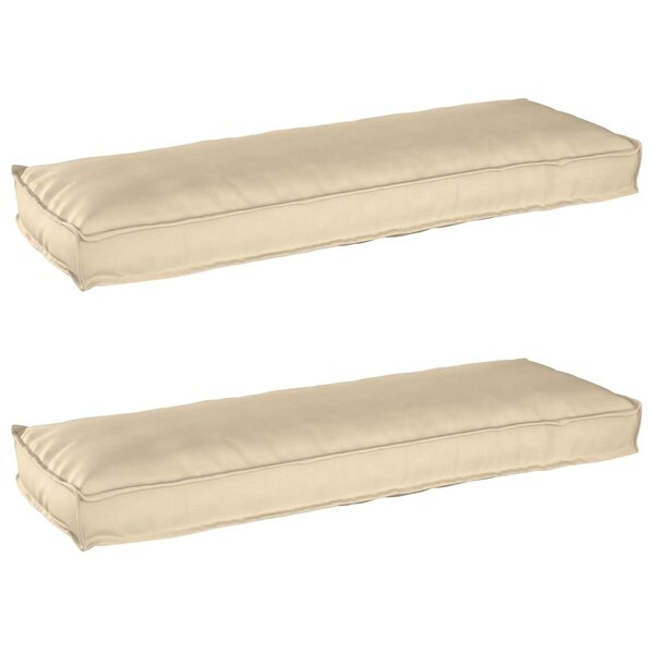 vidaXL Set de coussins de palette 2 Pièces Beige 120 x 40 x 8 cm