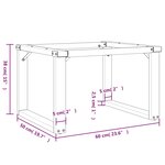 vidaXL Pieds de table basse cadre en O 60x50x38 cm acier