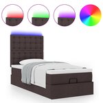 vidaXL Cadre de lit ottoman avec matelas marron foncé 100x200 cm tissu
