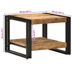 vidaXL Table basse 50x50x38 cm bois de manguier massif brut