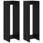 vidaXL Support de Plante 2 pièces Chêne noir 30 x 30 x 100 cm