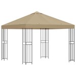 vidaXL Pavillon 3 x 3 m Beige Polyester et Acier 190 gsm