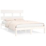 vidaXL Cadre de lit sans matelas blanc 200x200 cm bois massif