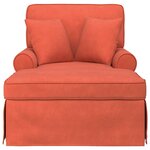 vidaXL Chaise lounge avec jupe Rouge orange 91 x 157 x 91 cm