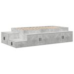 vidaXL Cadre de lit avec rangement Gris béton 80 cm Bois d'ingénierie