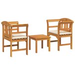 vidaXL Ensemble de salon Rose de jardin 3 Pièces Naturel